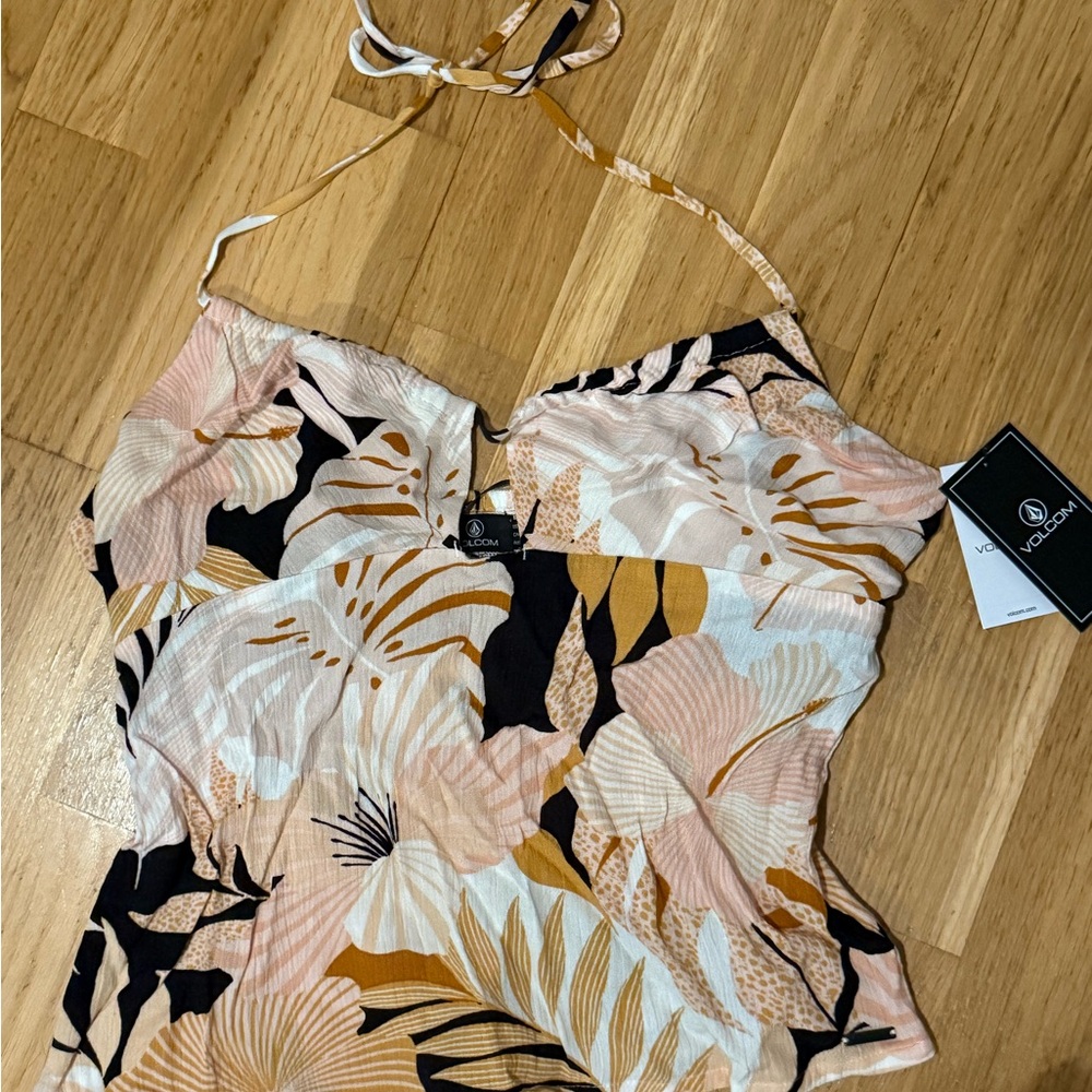 Volcom tropical halter top new with tags